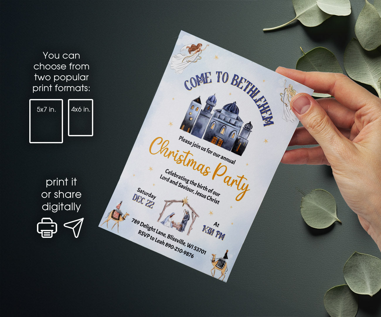 A Night In Bethlehem customizable invitation template | Share or Print | OQ458