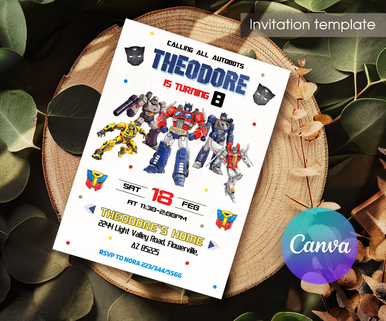 Transformers Rescue Bots customizable invitation template | Share or Print | boy | KL725