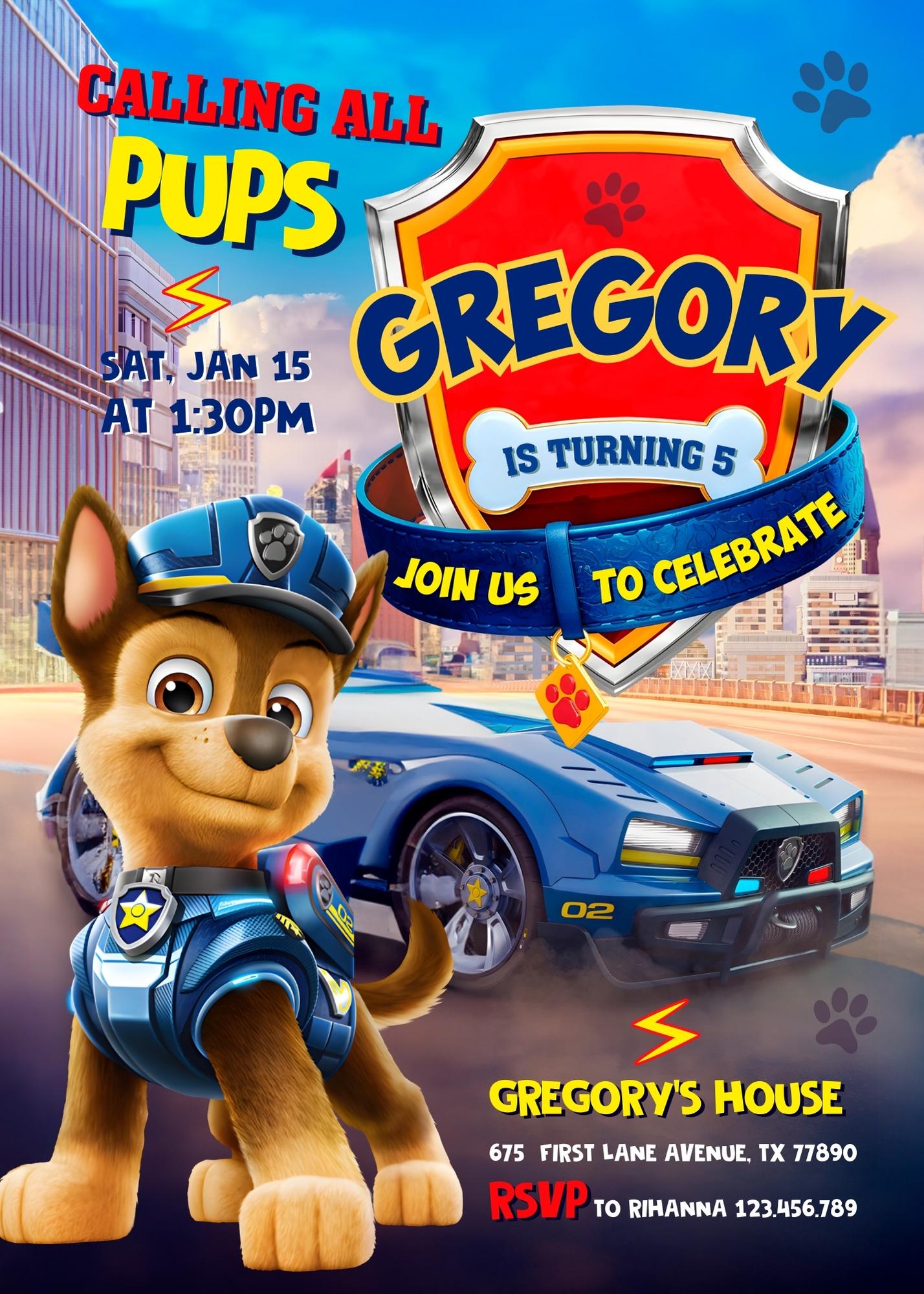 PAW Patrol customizable invitation template | Share or Print | YI642