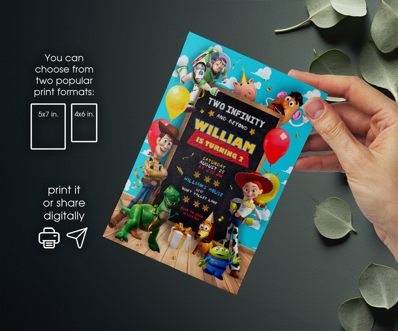 Toy Story Woody customizable invitation template | Share or Print | JJ193