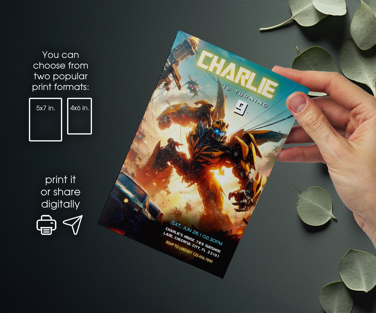 Transformers Rescue Bots customizable invitation template | Share or Print | boy | OW468