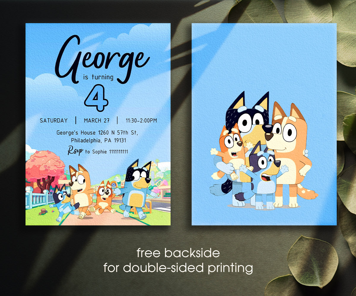 Bluey Bingo customizable invitation template | Share or Print | WK696