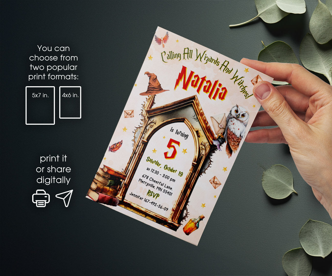 Harry Potter customizable invitation template | Share or Print | IO152