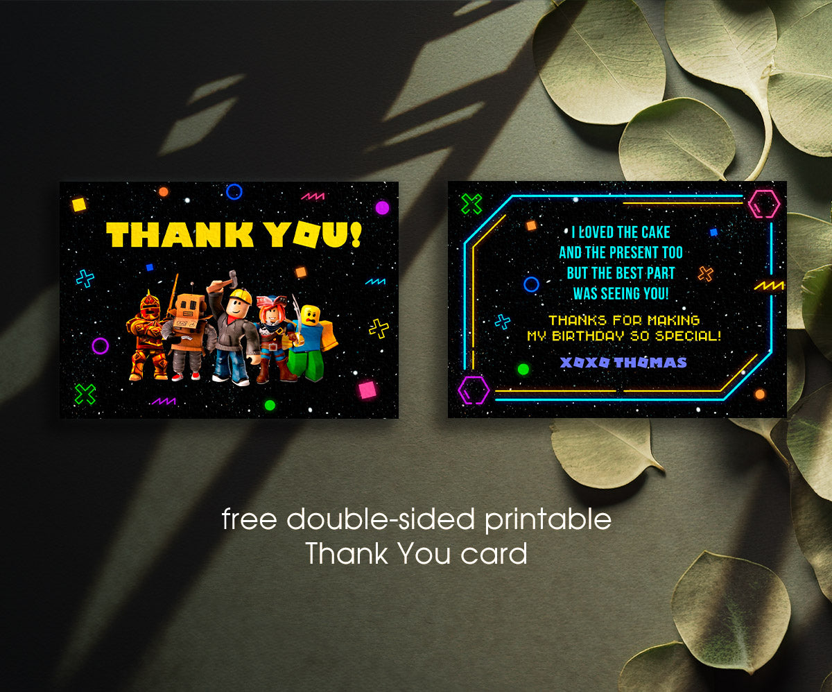 Roblox Gamer customizable invitation template | Share or Print | MW316