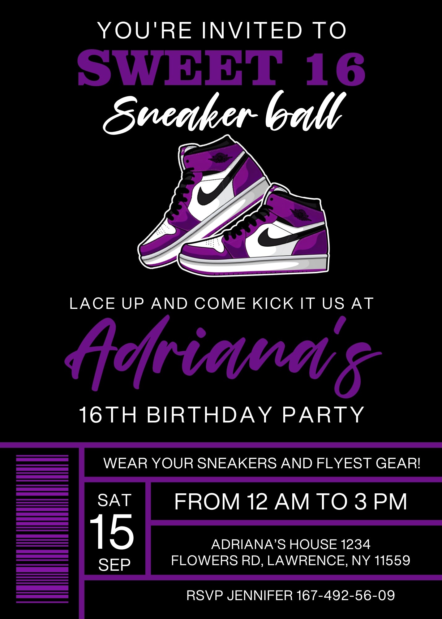 Sneaker Ball Air Jordan Nike customizable invitation template | Share or Print | LB916