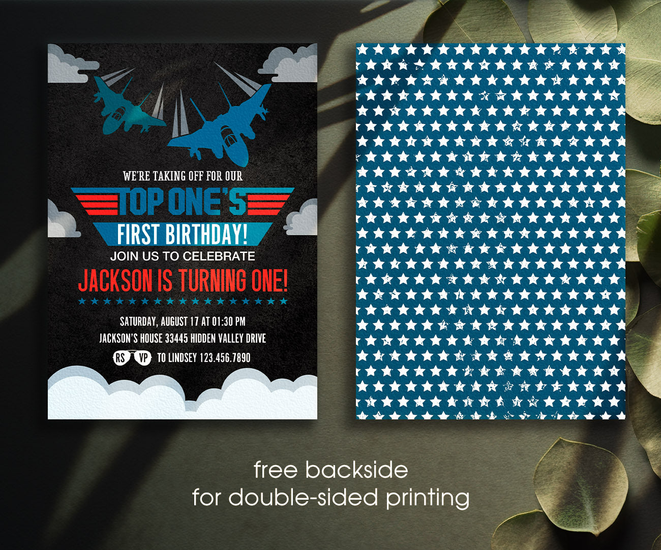 Top Gun One Jet Fighter customizable invitation template | Share or Print | boy | JD900