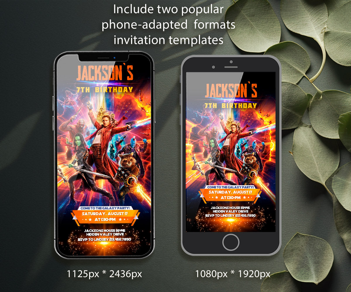 Guardians of The Galaxy Superhero customizable invitation template | Share or Print | boy | AJ087
