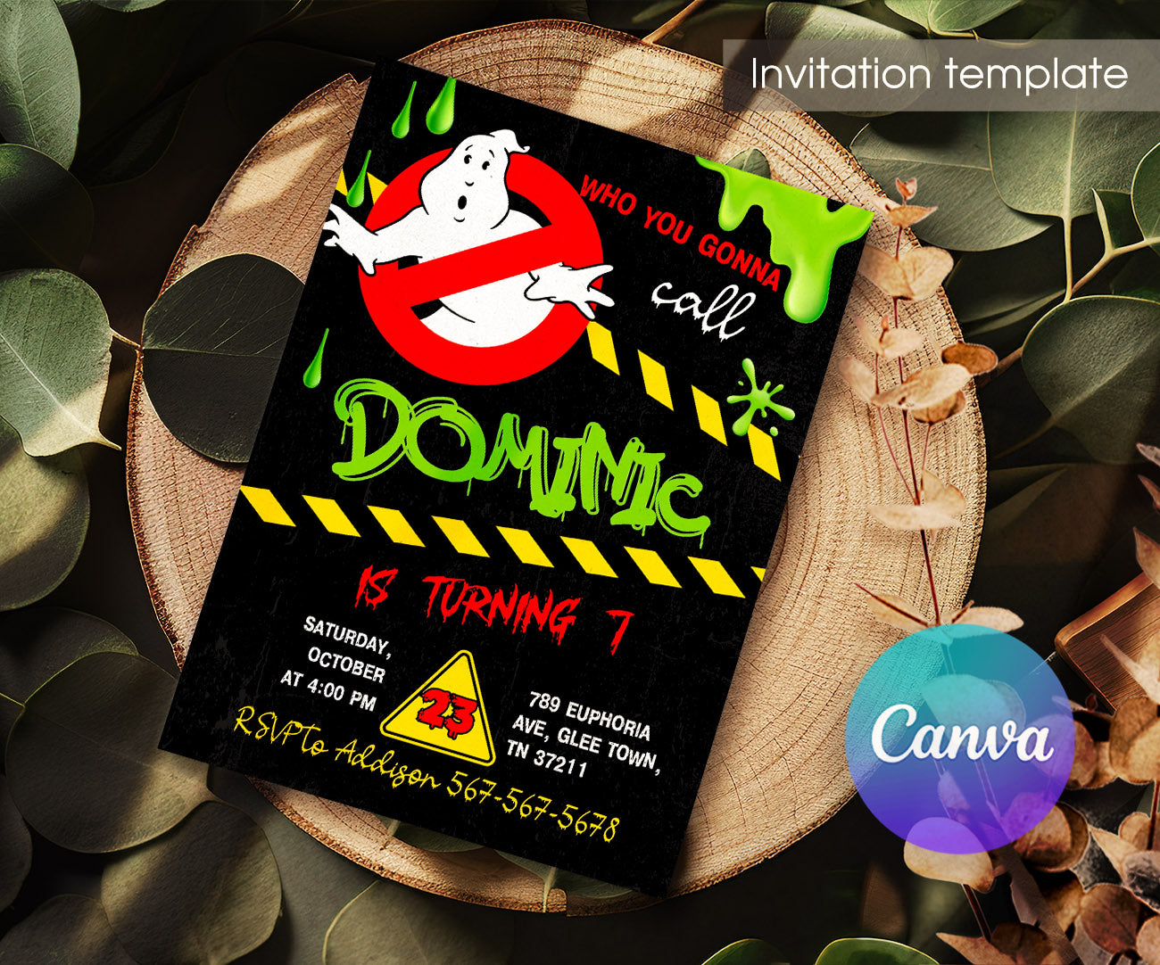 Ghostbusters customizable invitation template | Share or Print | EI508