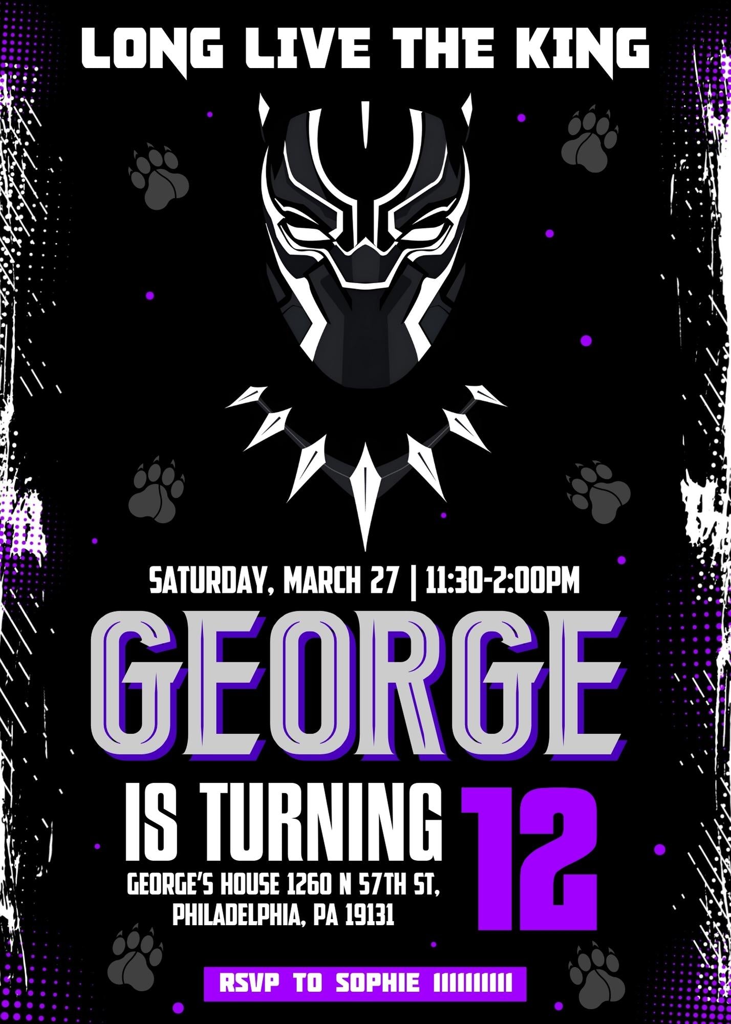 Black Panther Superhero Marvel customizable invitation template | Share or Print | boy | IG696