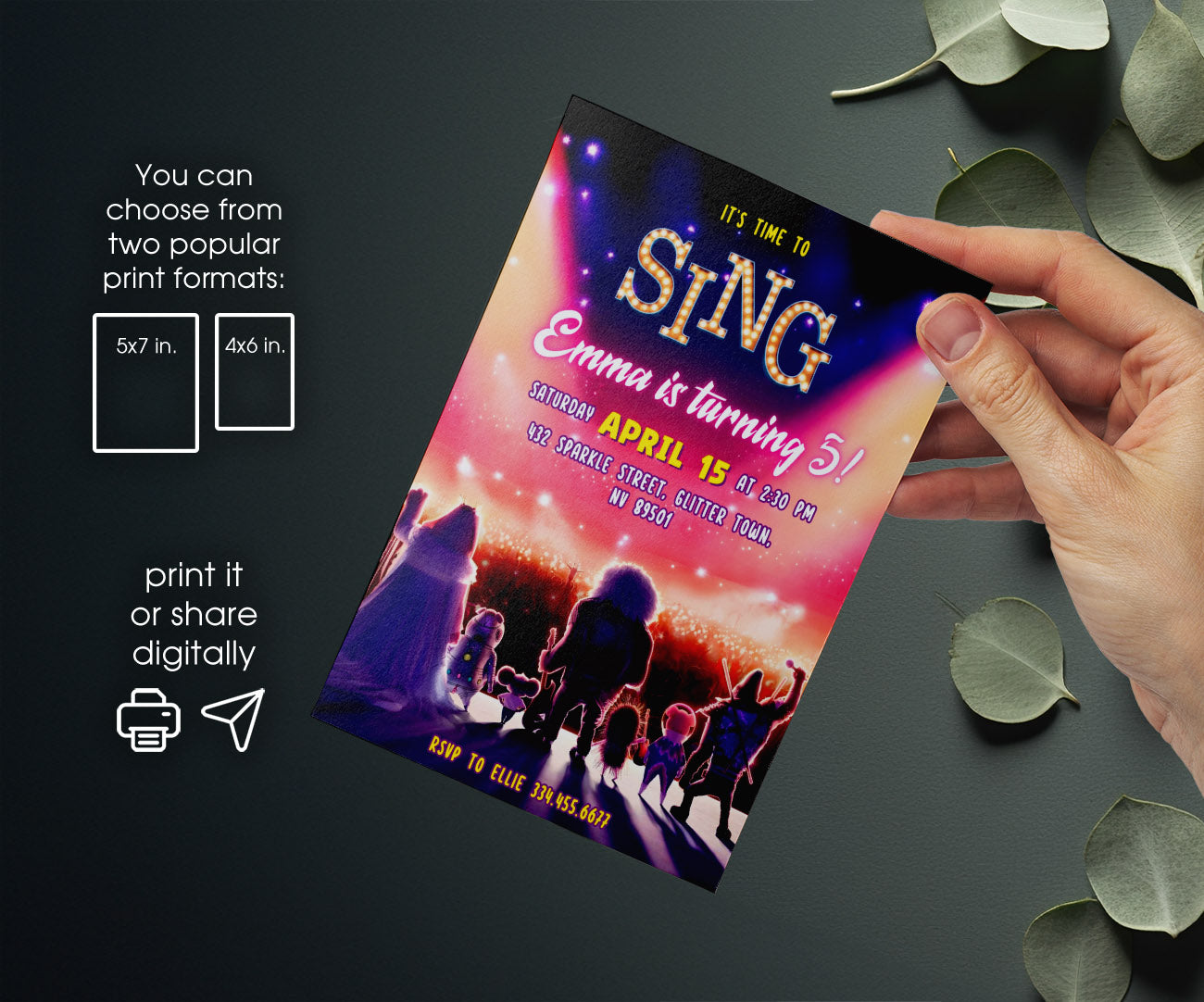 Sing Two Karaoke customizable invitation template | Share or Print | HO790