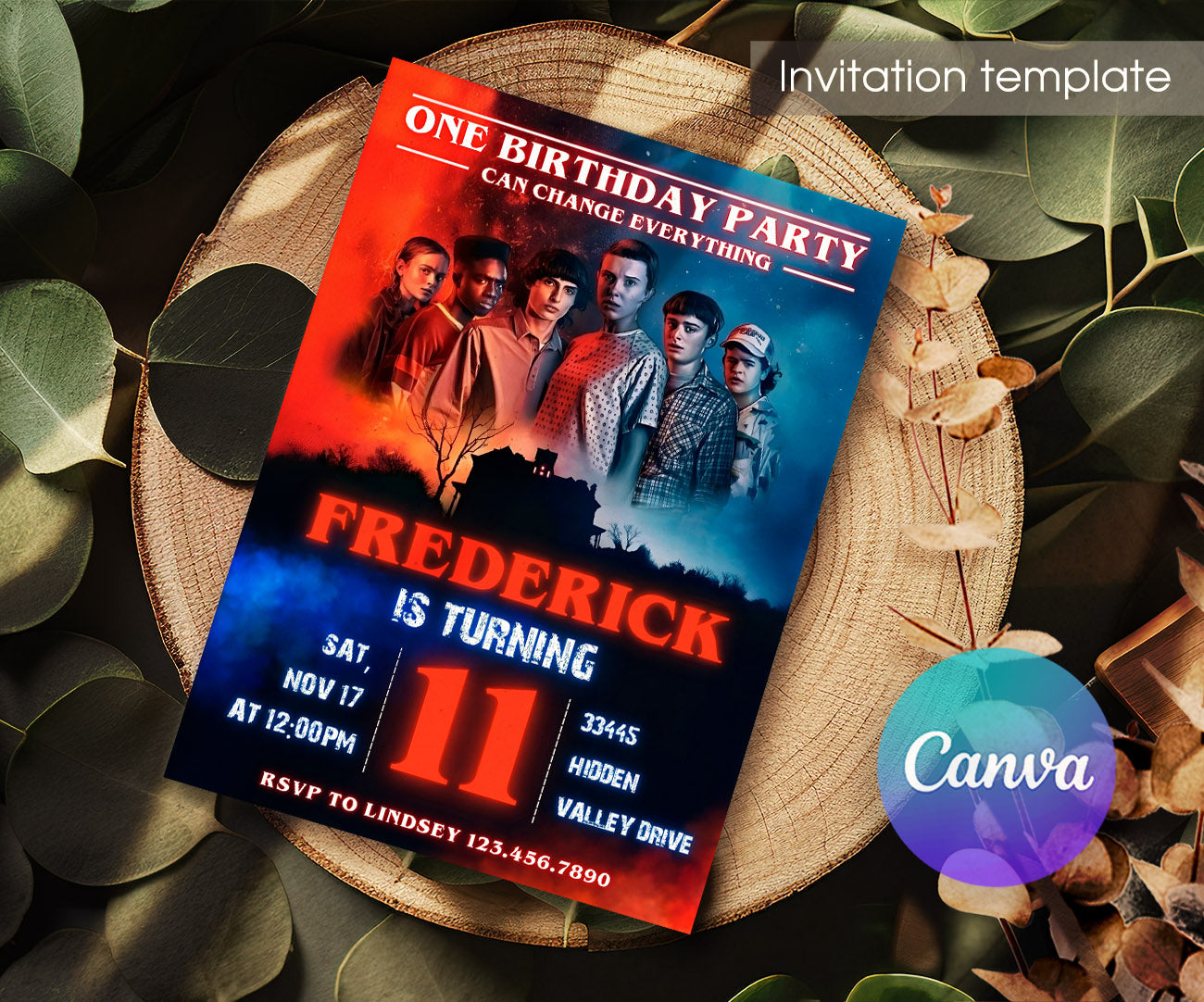 Stranger Things customizable invitation template | Share or Print | PD727