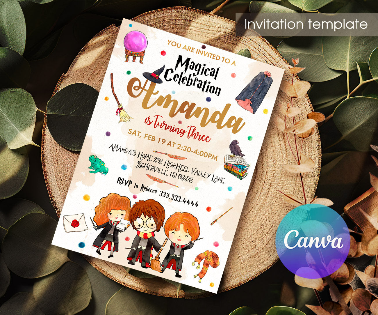 Harry Potter customizable invitation template | Share or Print | ZO426