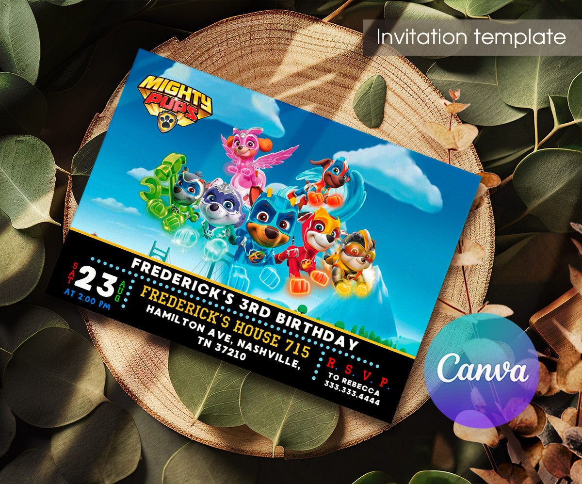 PAW Patrol customizable invitation template | Share or Print | RJ280