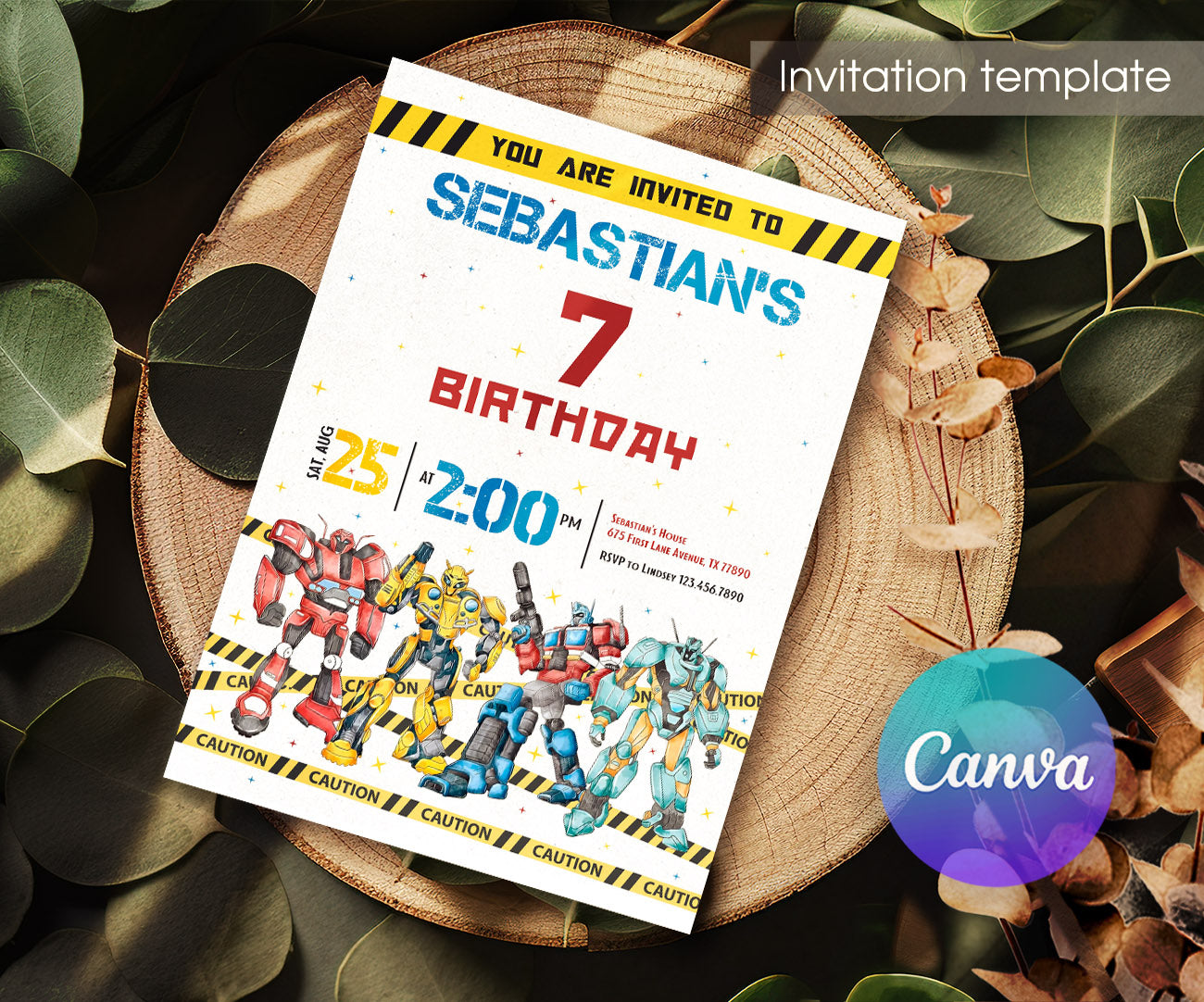Transformers Rescue Bots customizable invitation template | Share or Print | boy | SJ315
