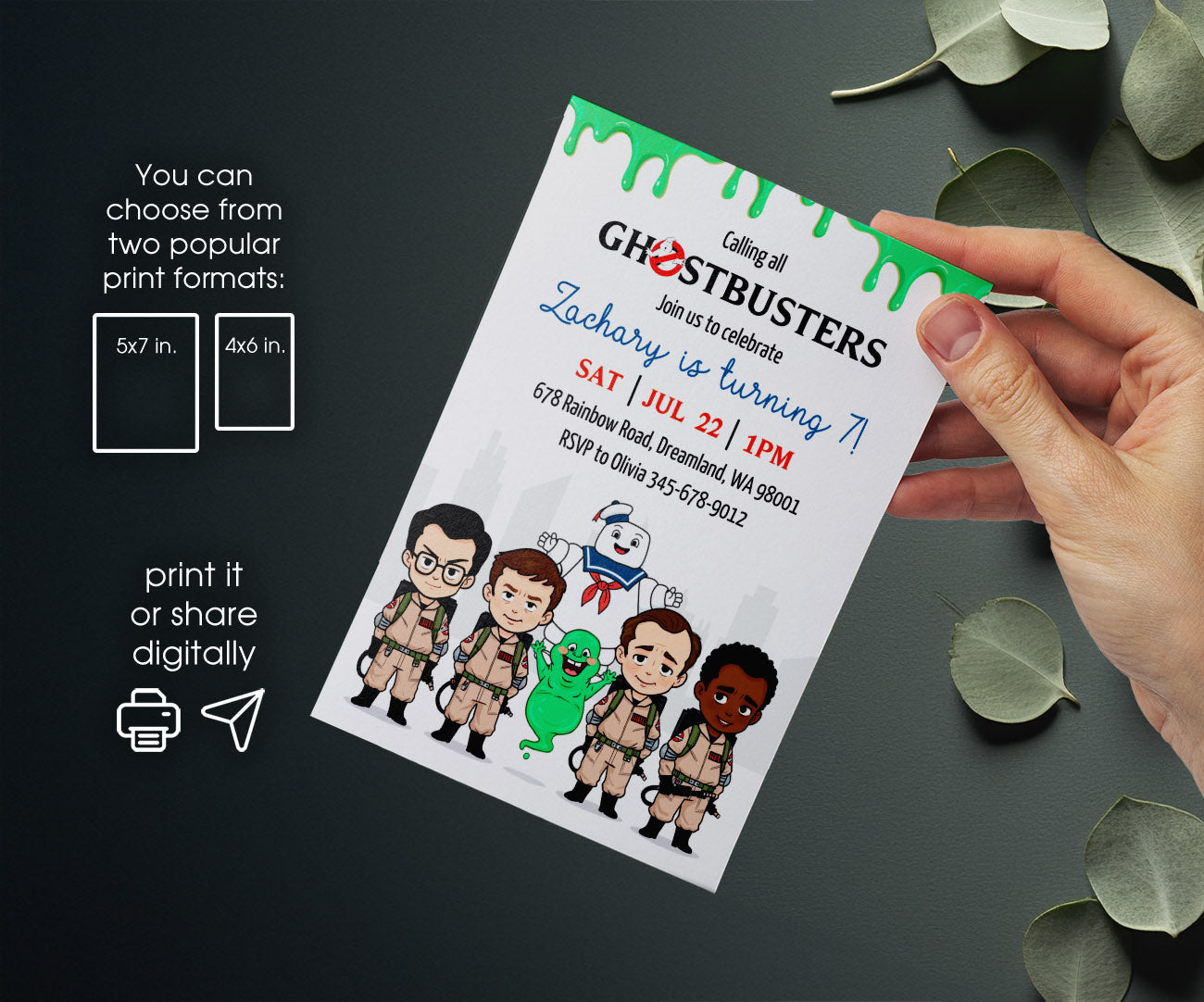 Ghostbusters customizable invitation template | Share or Print | GM867