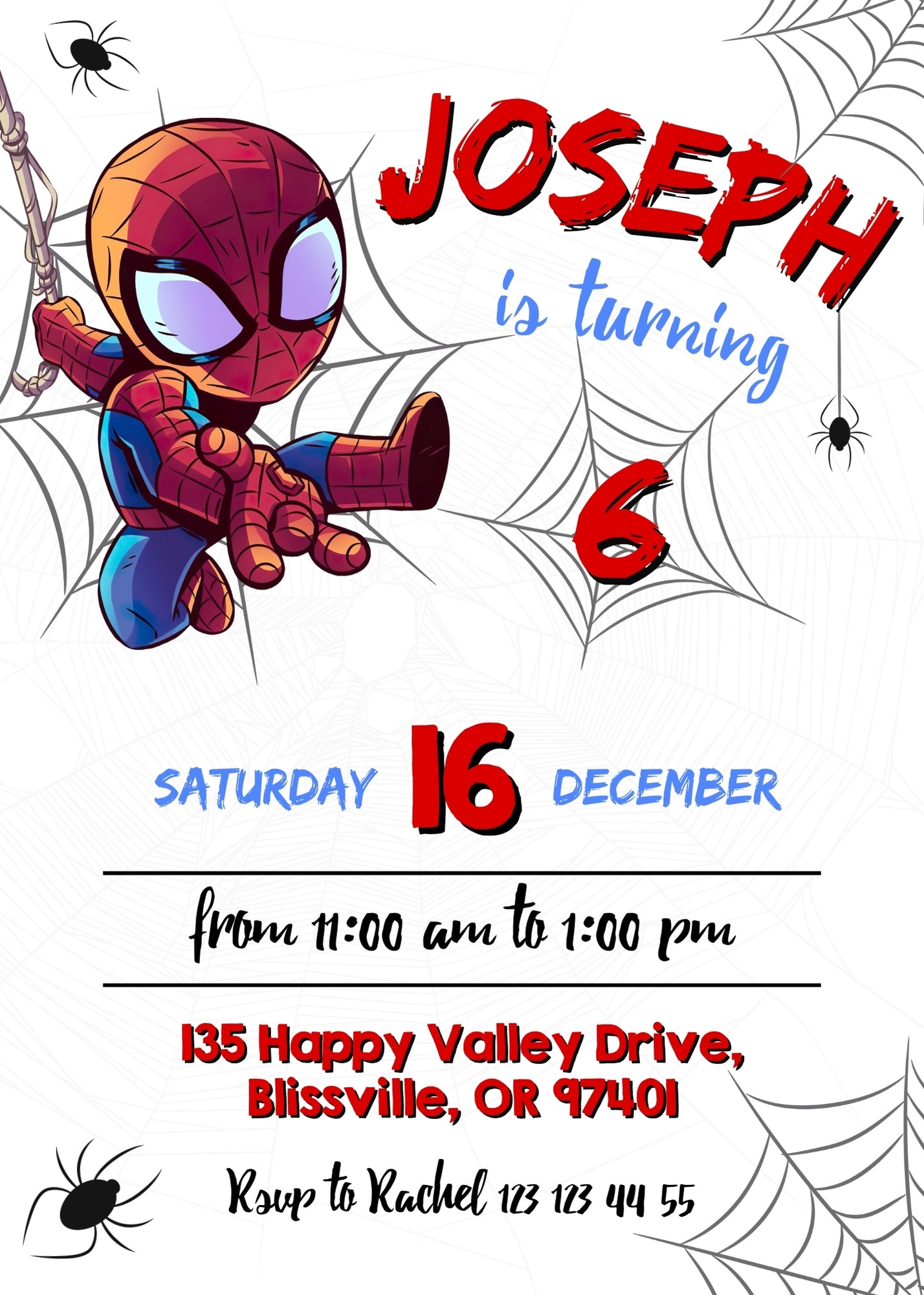 Spidey and His Amazing Friends customizable invitation template | Share or Print | boy | OX151