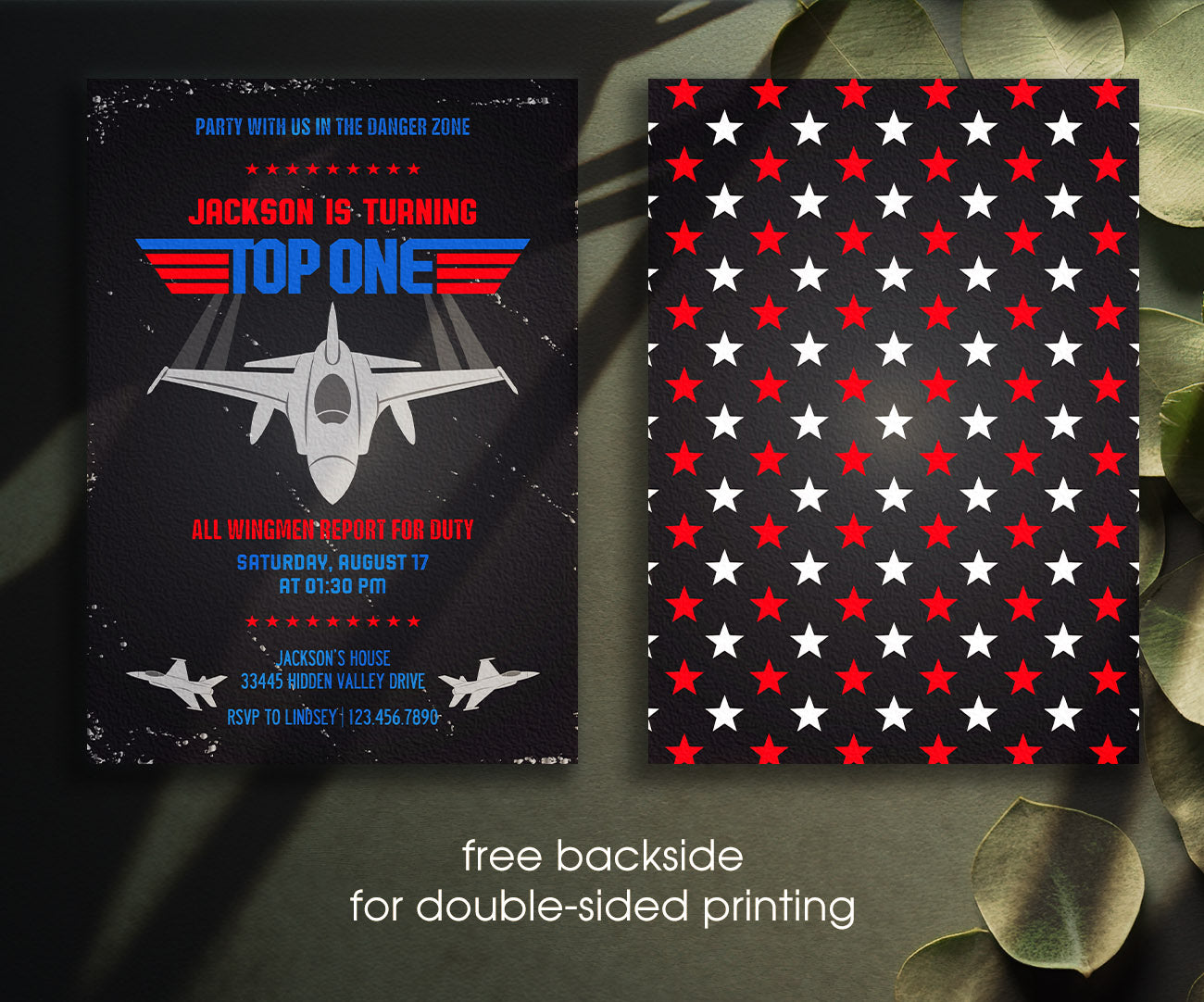 Top Gun One Jet Fighter customizable invitation template | Share or Print | boy | XR577
