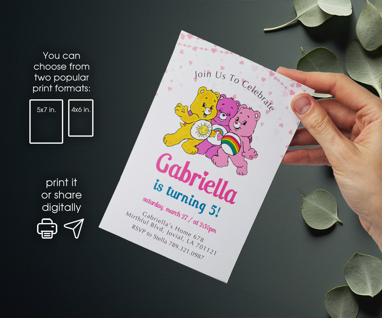 Care Bears customizable invitation template | Share or Print | US832