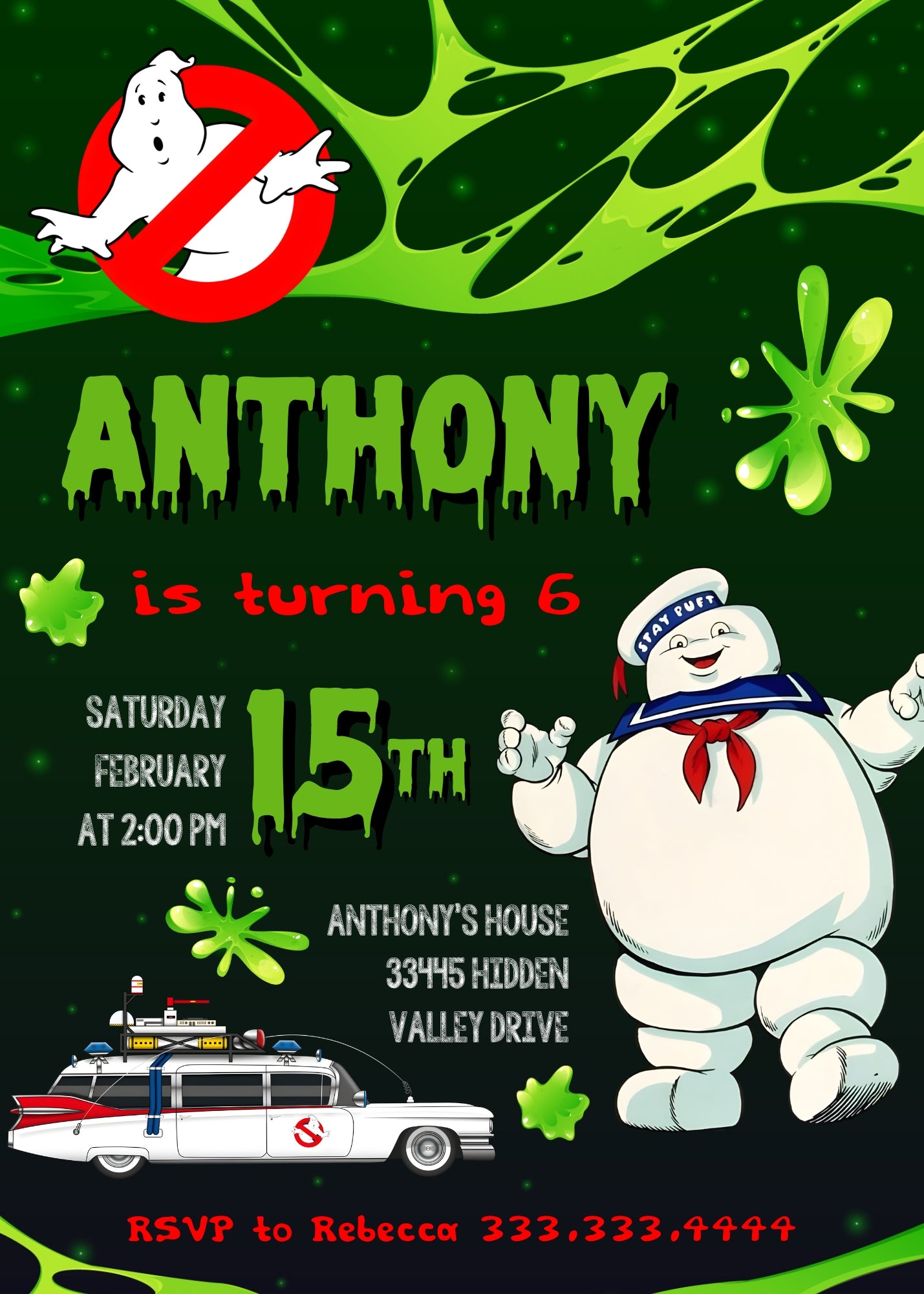 Ghostbusters customizable invitation template | Share or Print | QM163