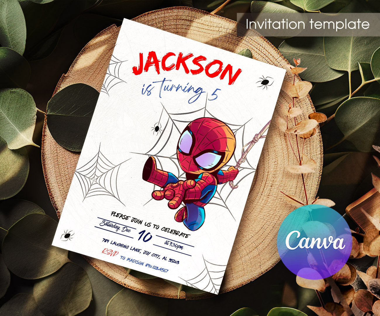 Spidey and His Amazing Friends customizable invitation template | Share or Print | boy | EA925