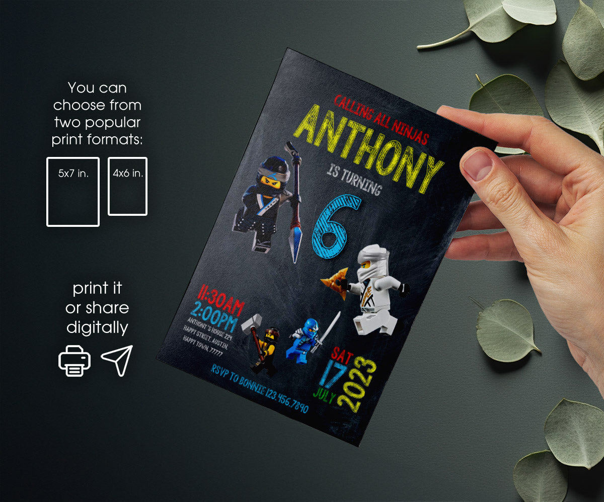 Lego Minifigures customizable invitation template | Share or Print | OF228