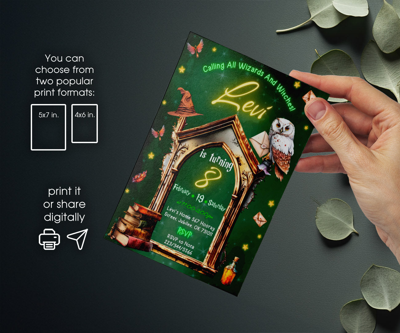 Harry Potter customizable invitation template | Share or Print | GJ394