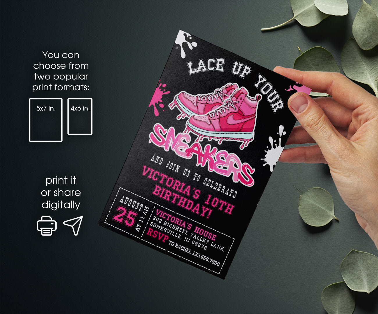 Sneaker Ball Air Jordan Nike customizable invitation template | Share or Print | CG100