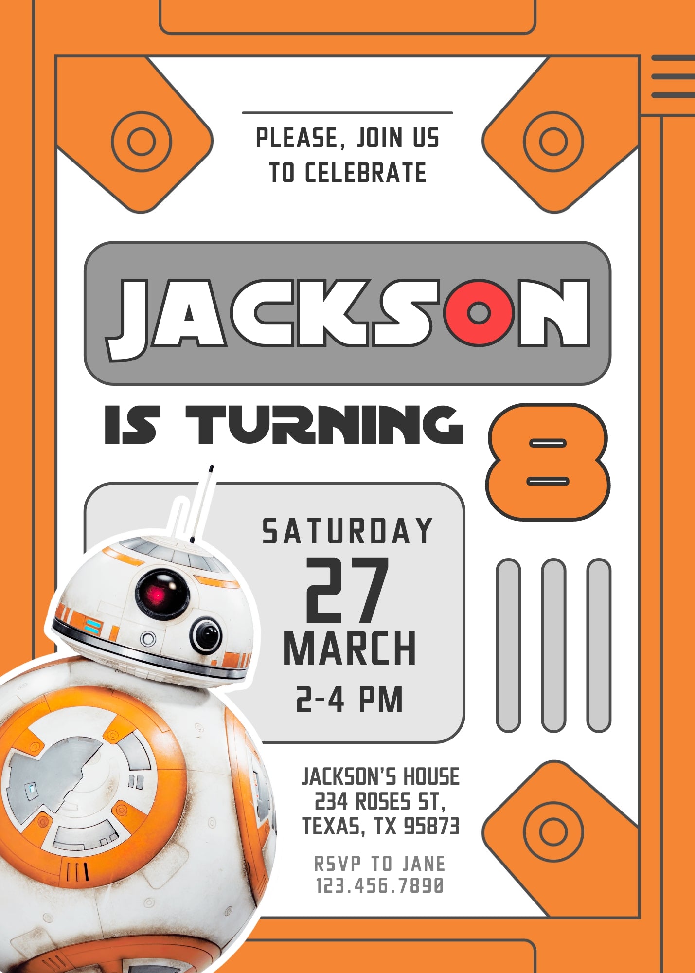 Star Wars Darth Vader customizable invitation template | Share or Print | boy | IK688