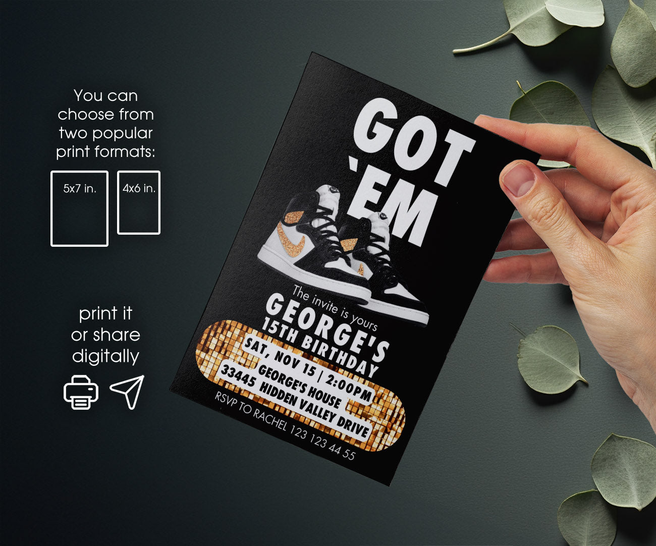 Sneaker Ball Air Jordan Nike customizable invitation template | Share or Print | NS923