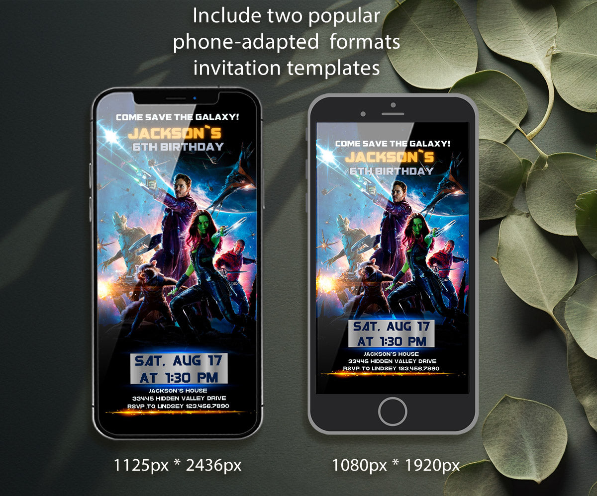 Guardians of The Galaxy Superhero customizable invitation template | Share or Print | boy | NY146
