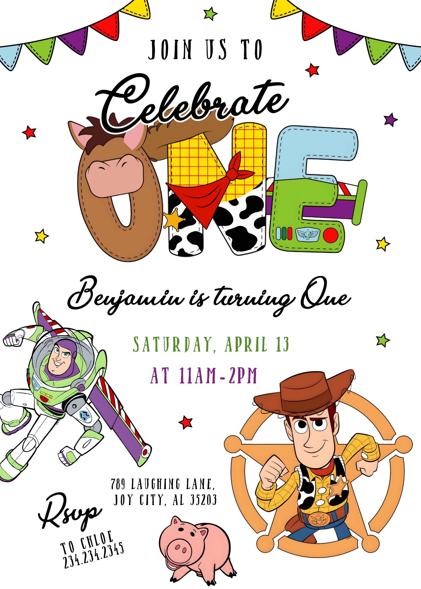 Toy Story Woody customizable invitation template | Share or Print | ZN895