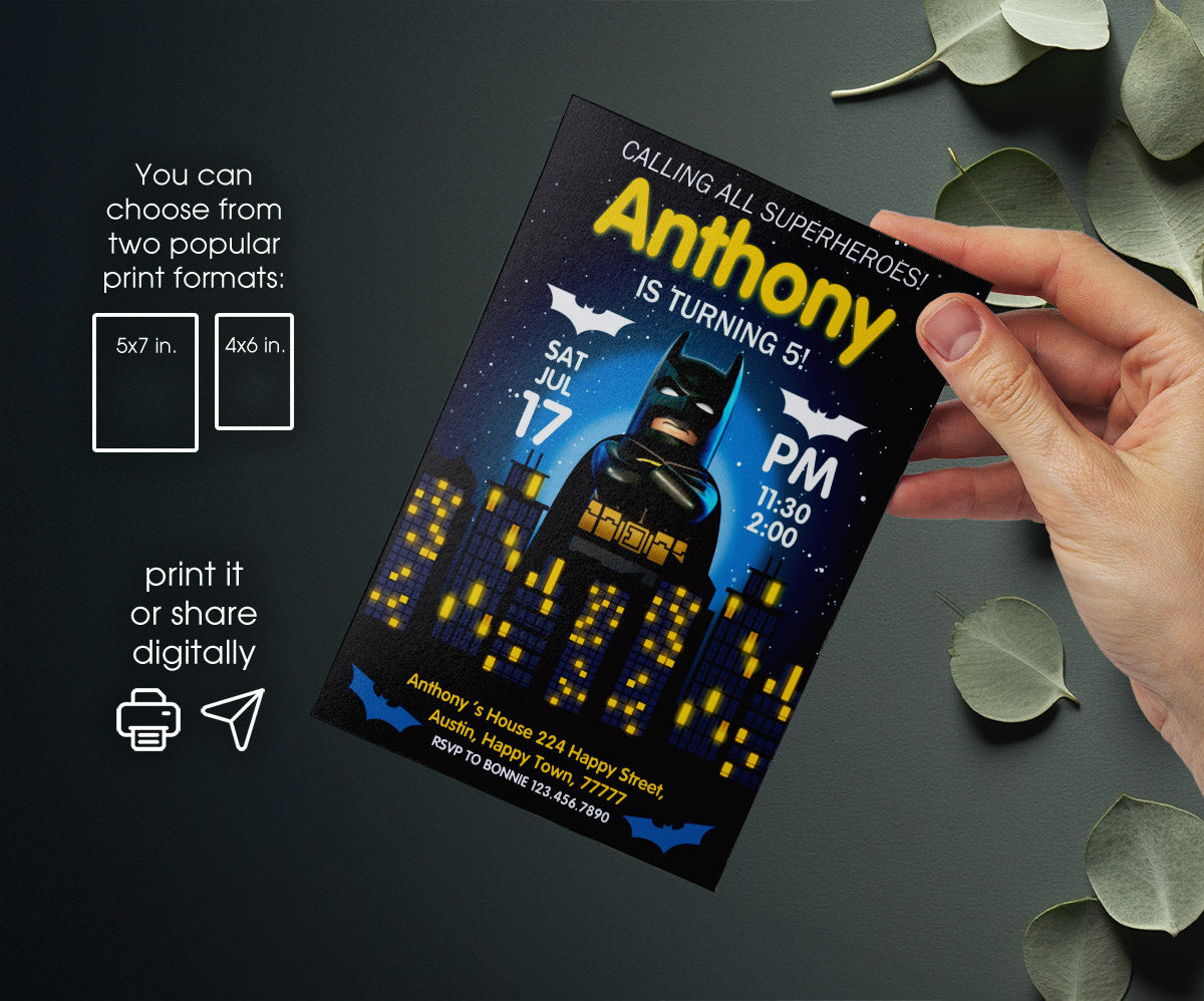 Lego Minifigures customizable invitation template | Share or Print | UY496