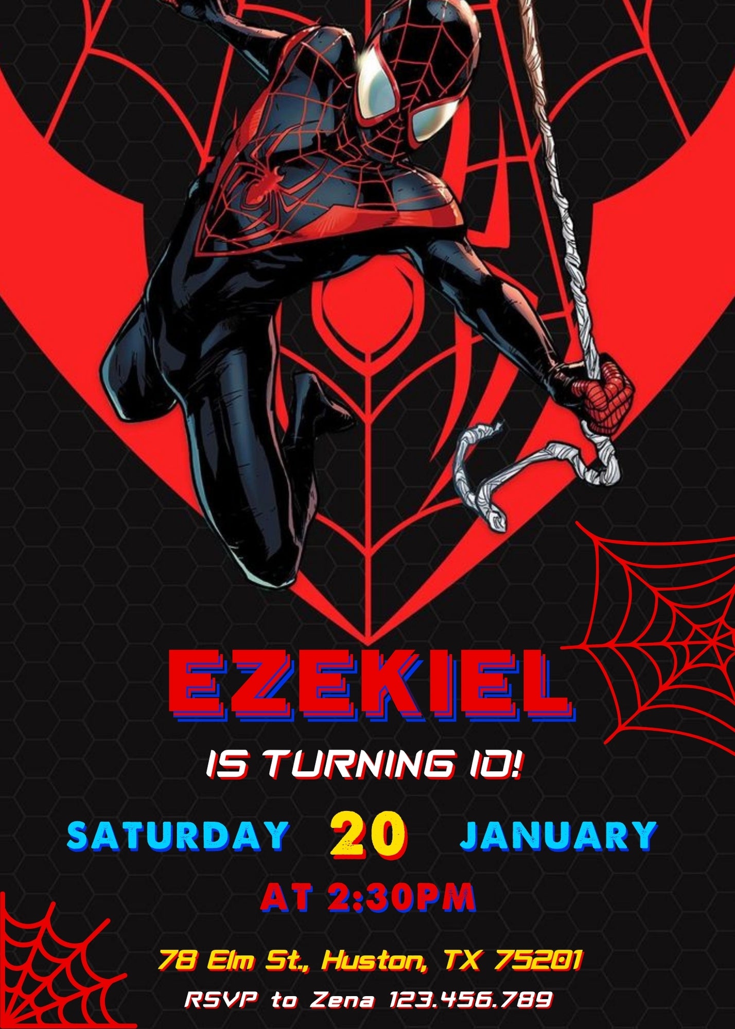 Spider Man Across the Spider-Verse customizable invitation template | Share or Print | boy | LJ227