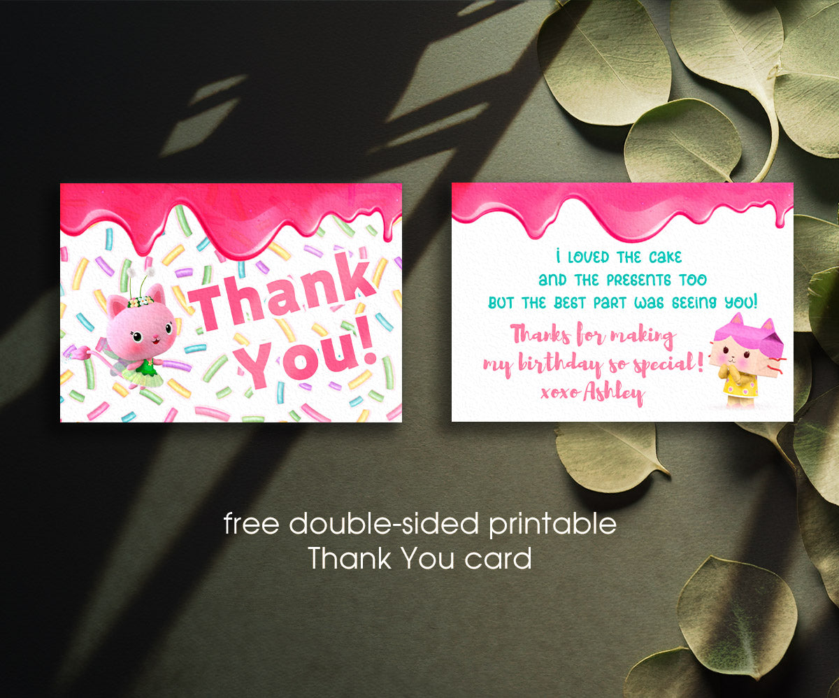 Gabby's Dollhouse Kitten customizable invitation template | Share or Print | girl | CS455