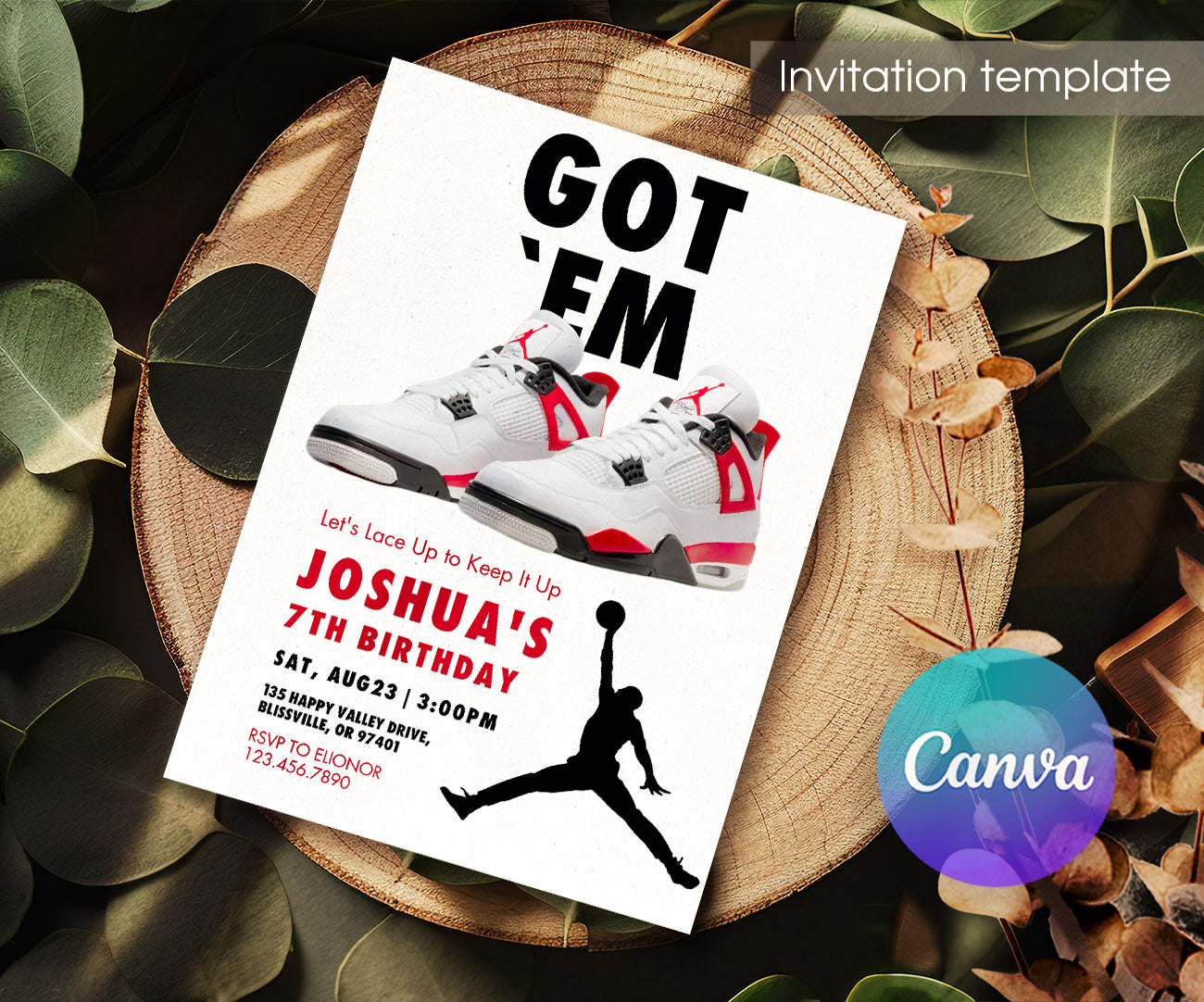 Sneaker Ball Air Jordan Nike customizable invitation template | Share or Print | JV106