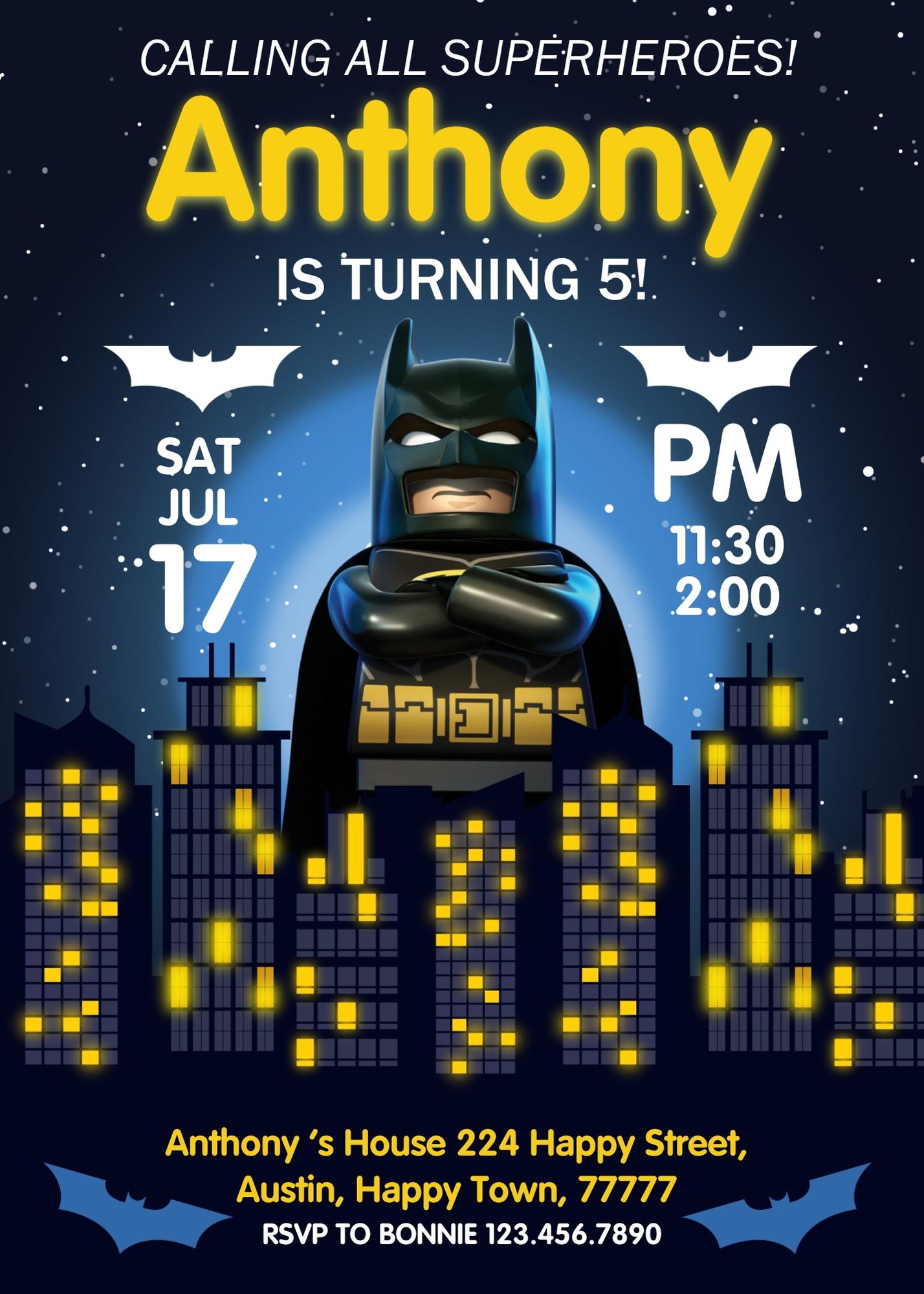 Lego Minifigures customizable invitation template | Share or Print | UY496