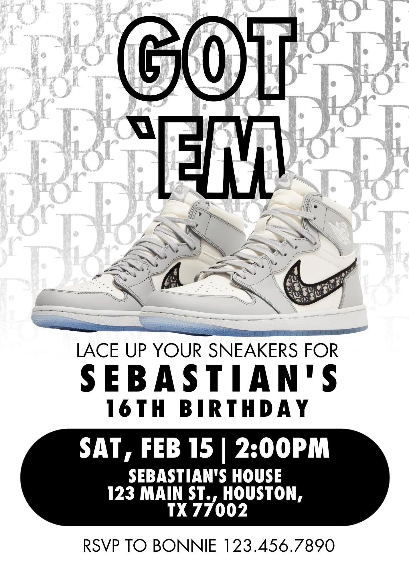 Sneaker Ball Air Jordan Nike customizable invitation template | Share or Print | LW519