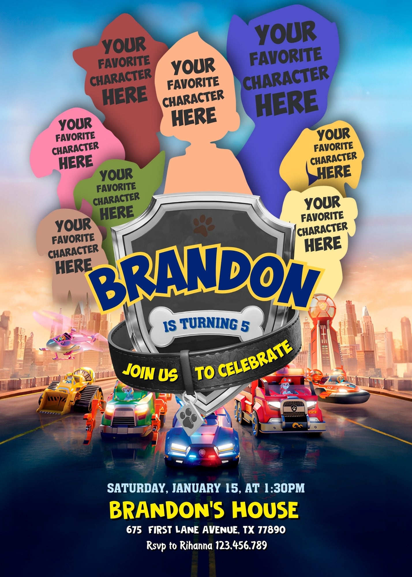 PAW Patrol customizable invitation template | Share or Print | OQ238