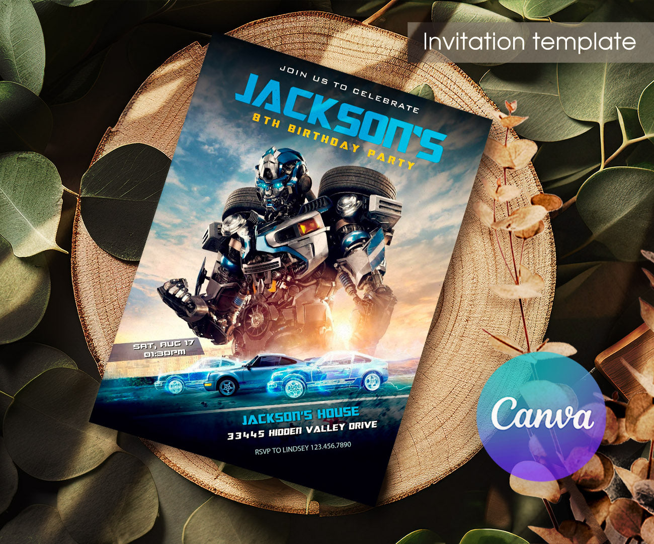Transformers Rescue Bots customizable invitation template | Share or Print | boy | TU656
