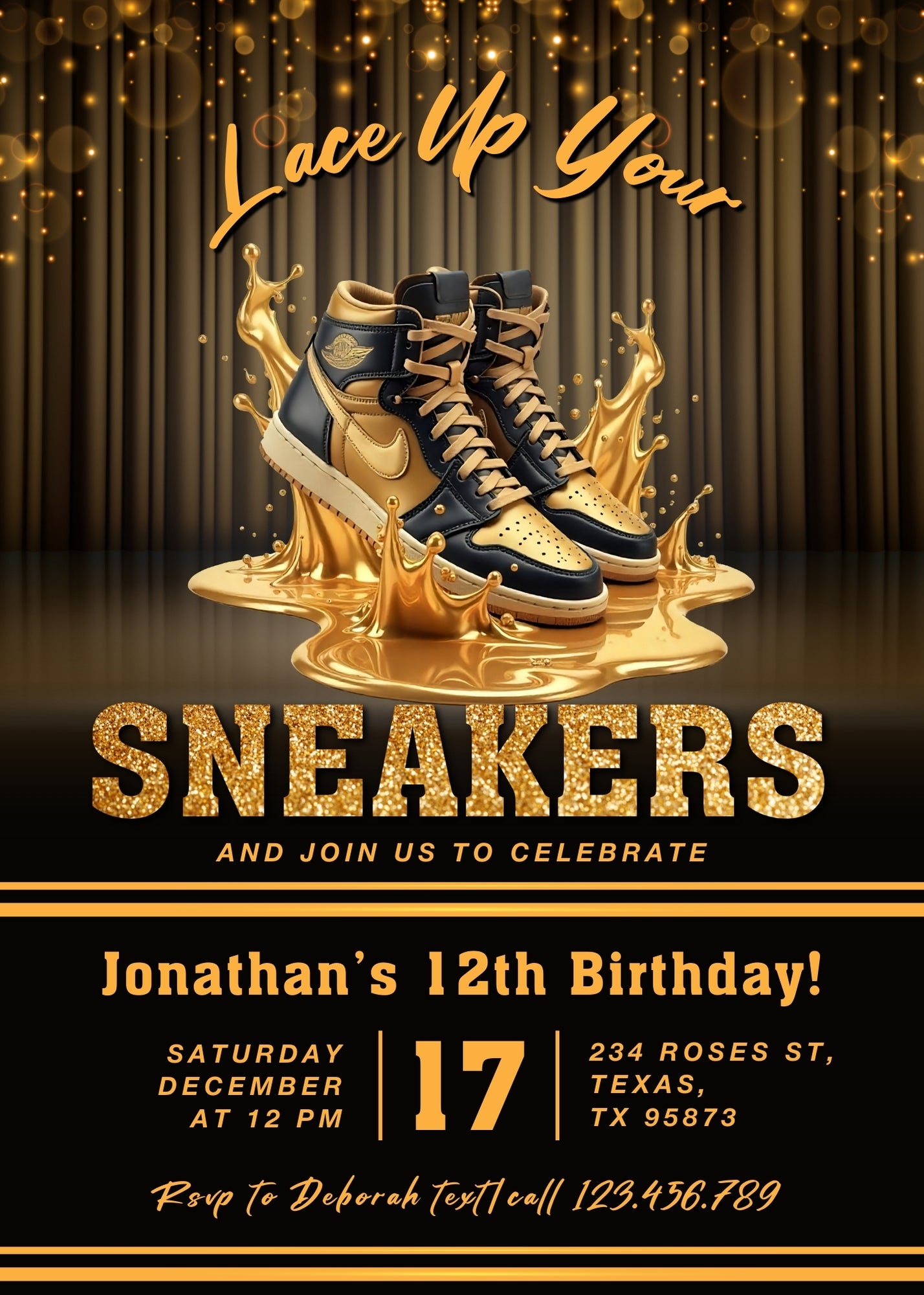 Sneaker Ball Air Jordan Nike customizable invitation template | Share or Print | XL811