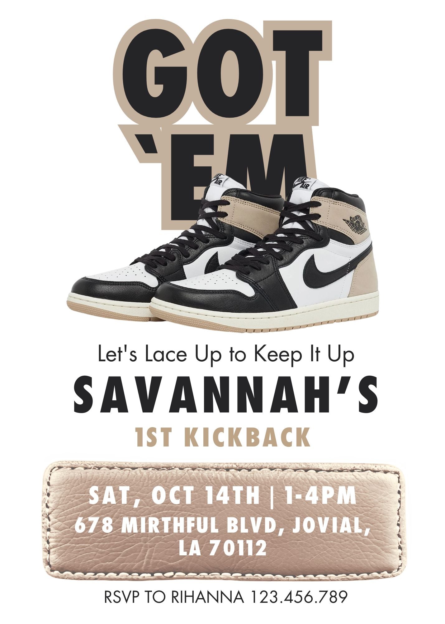 Sneaker Ball Air Jordan Nike customizable invitation template | Share or Print | OO772