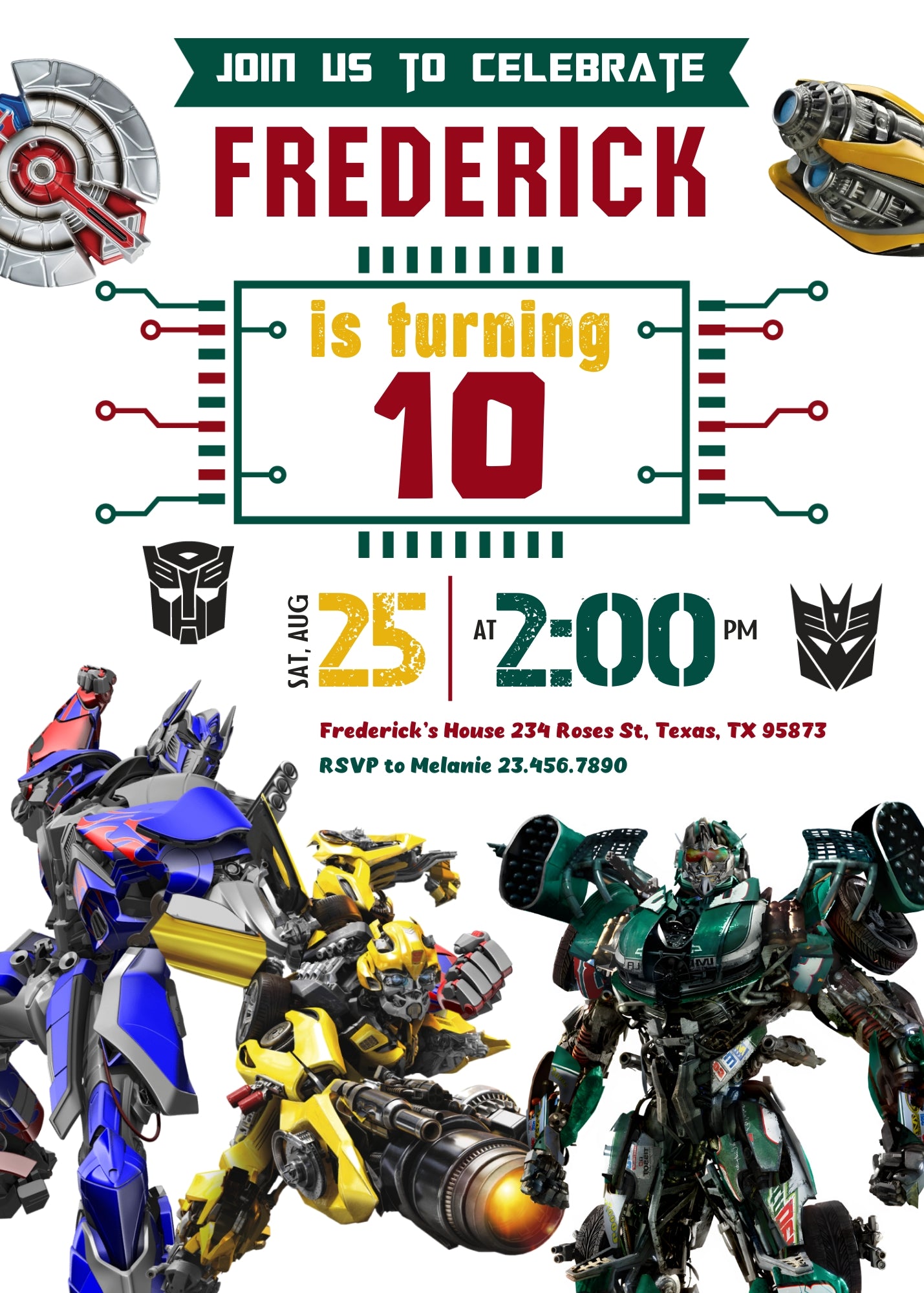 Transformers Rescue Bots customizable invitation template | Share or Print | boy | WL092