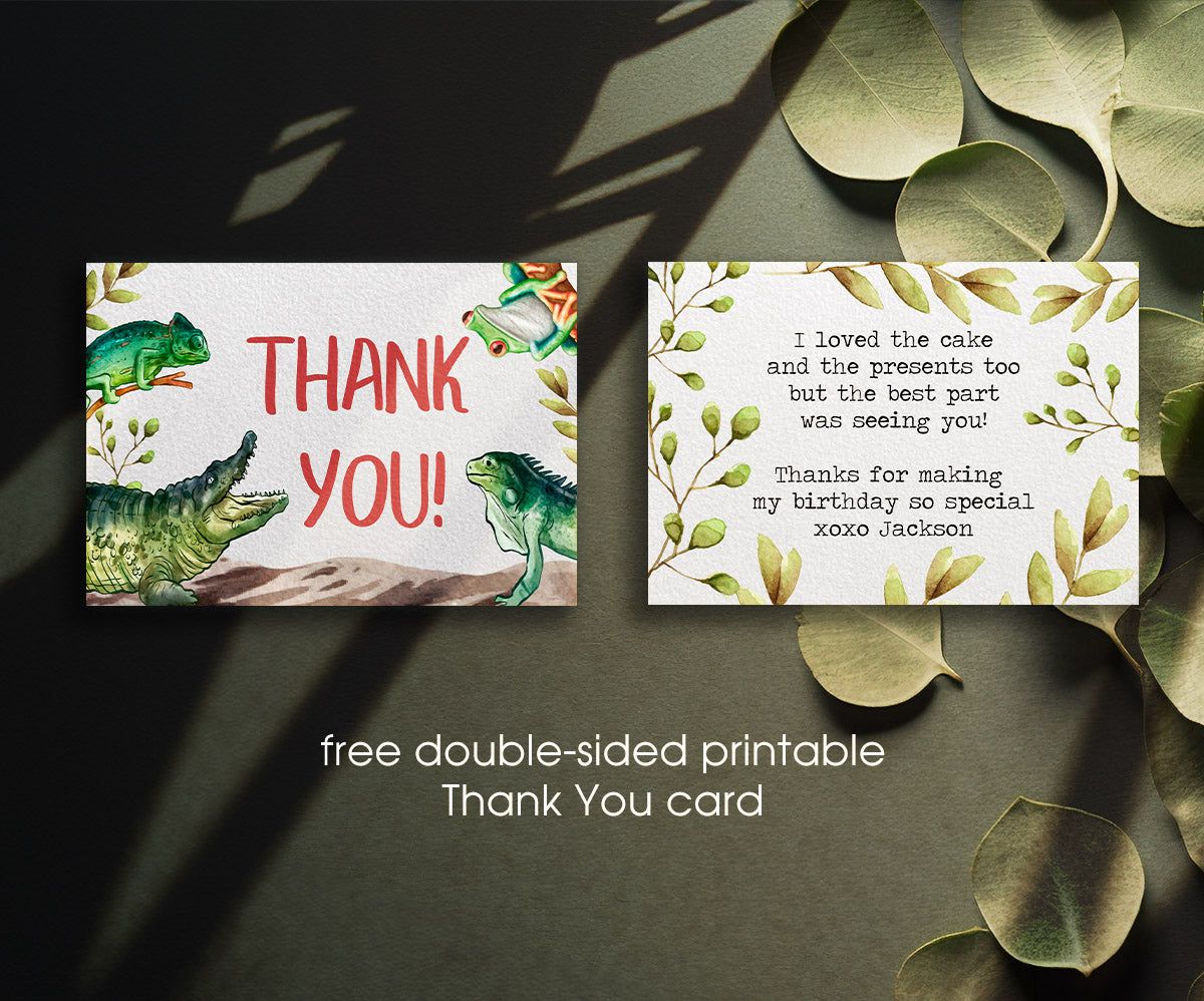 Reptile Lizard Snake customizable invitation template | Share or Print | VK904
