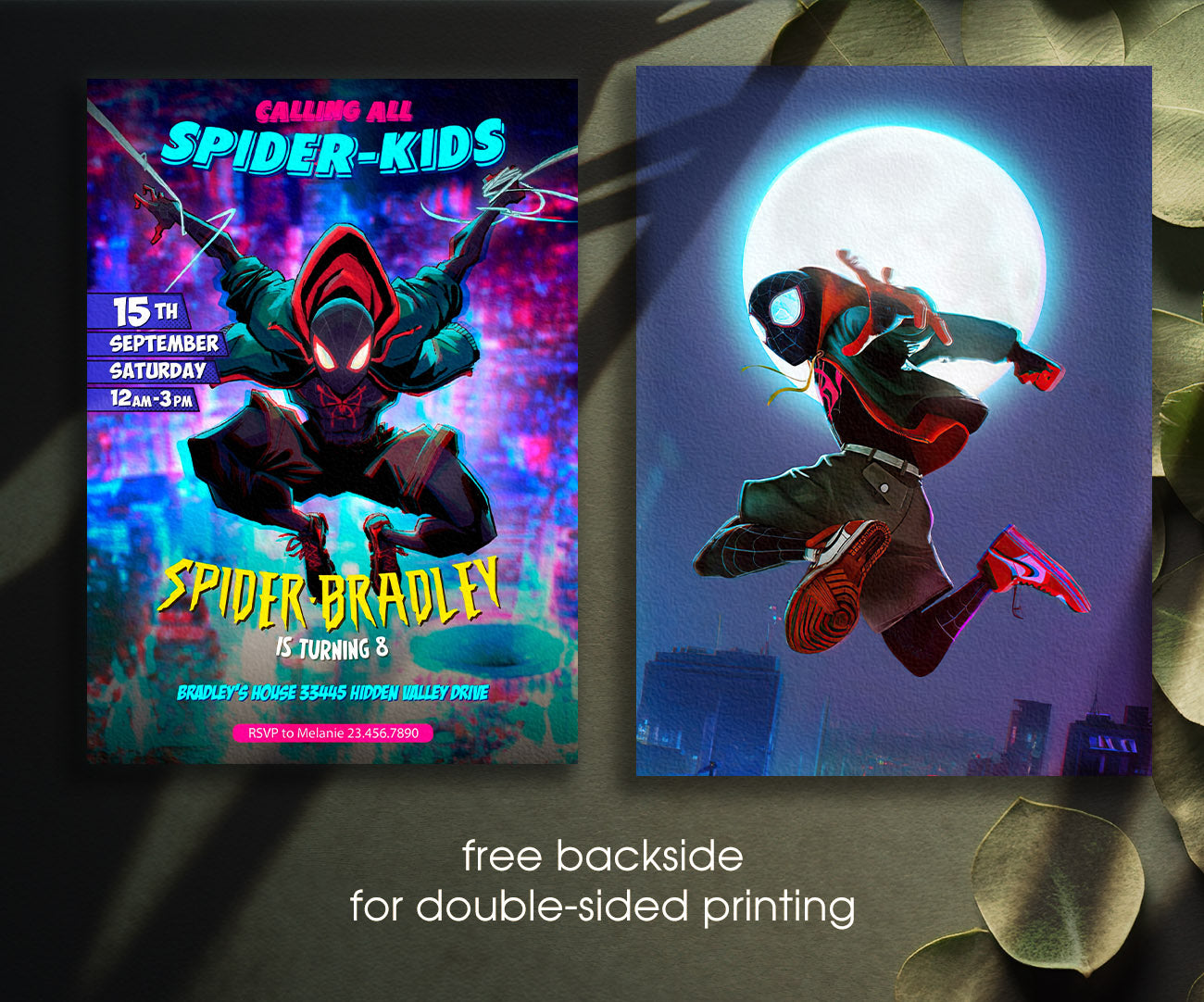 Spider Man Across the Spider-Verse customizable invitation template | Share or Print | boy | YN752