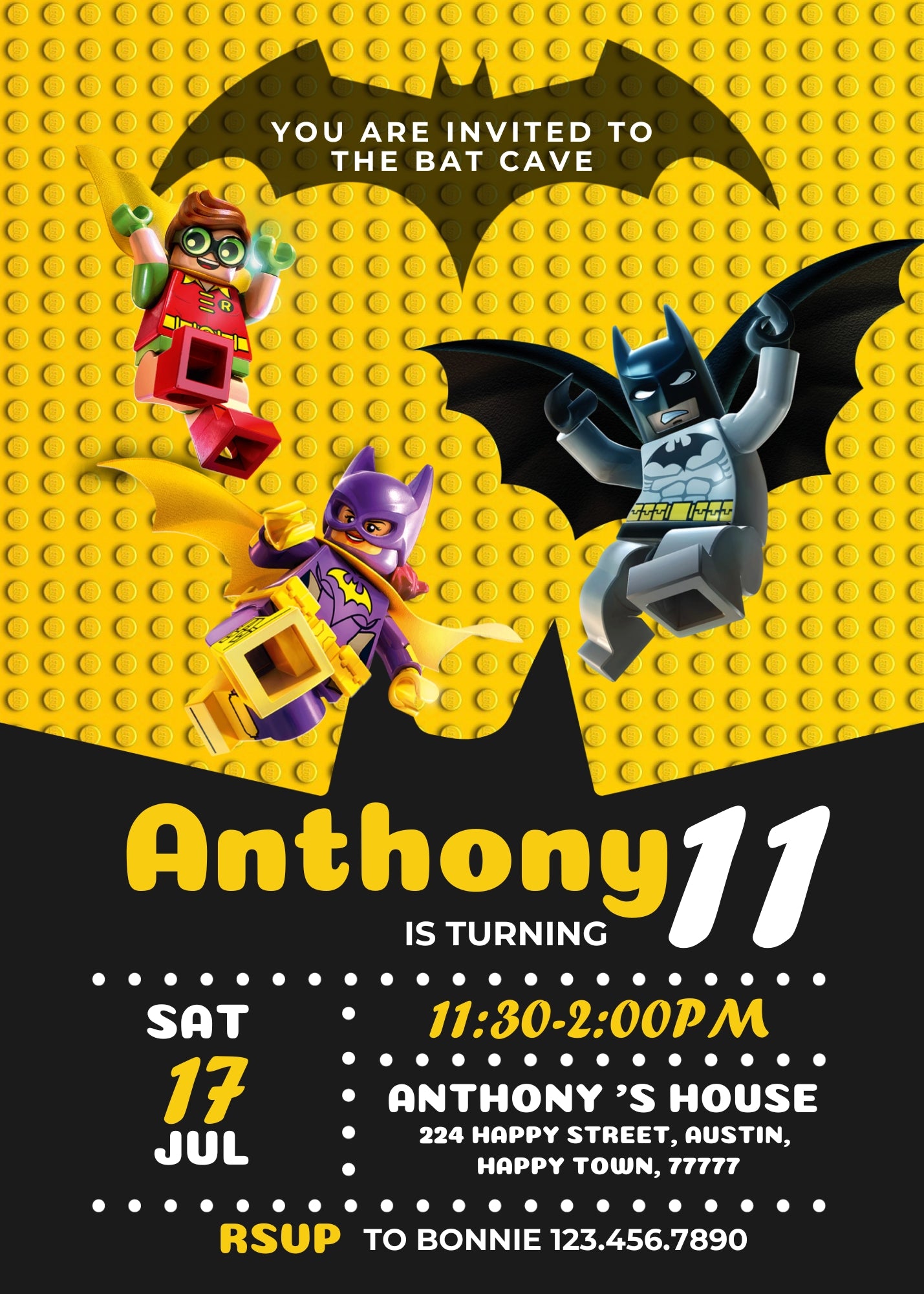 Lego Minifigures customizable invitation template | Share or Print | OD432