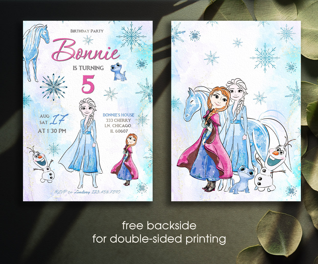 Frozen Elsa customizable invitation template | Share or Print | girl | VT660