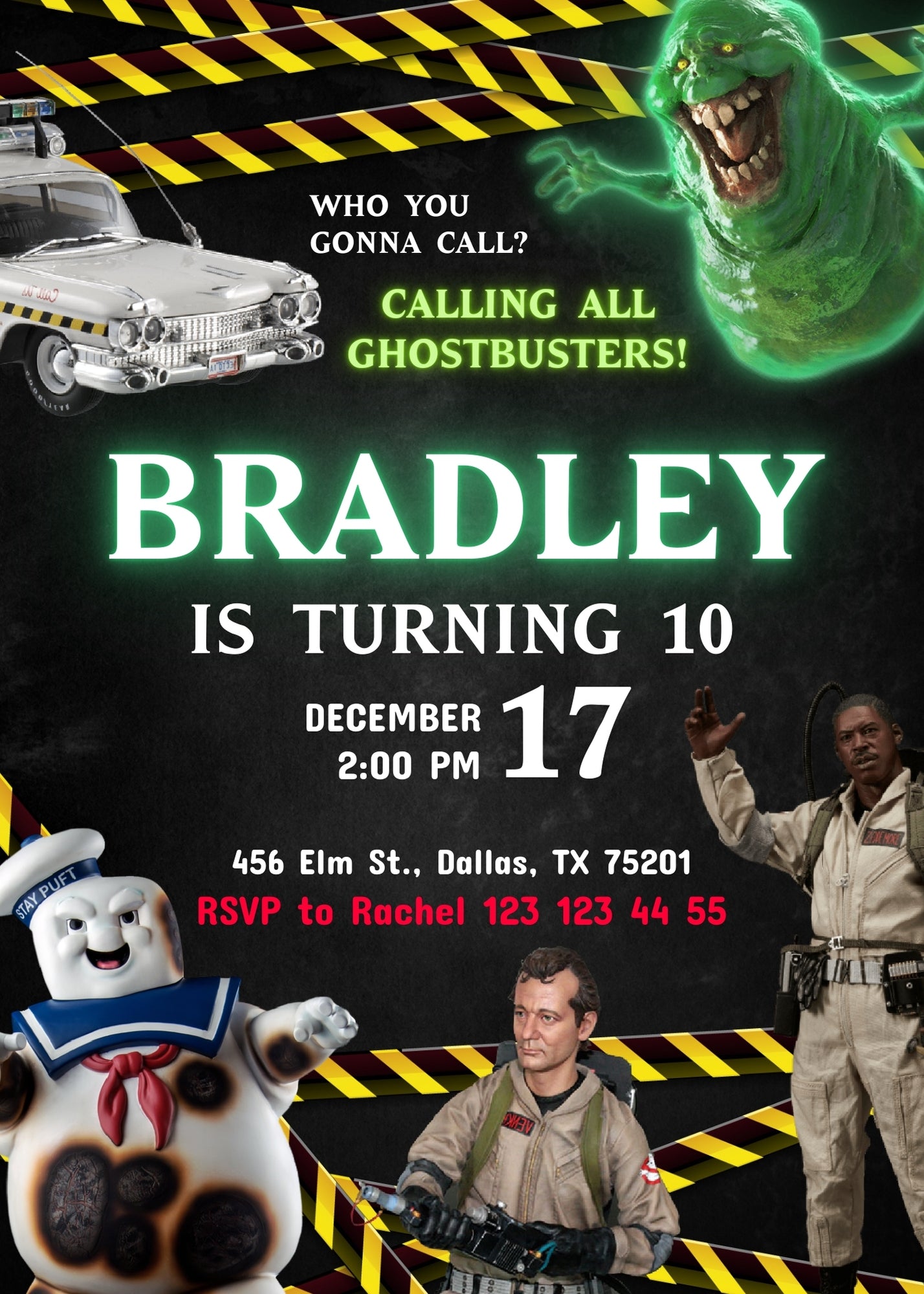 Ghostbusters customizable invitation template | Share or Print | UK201