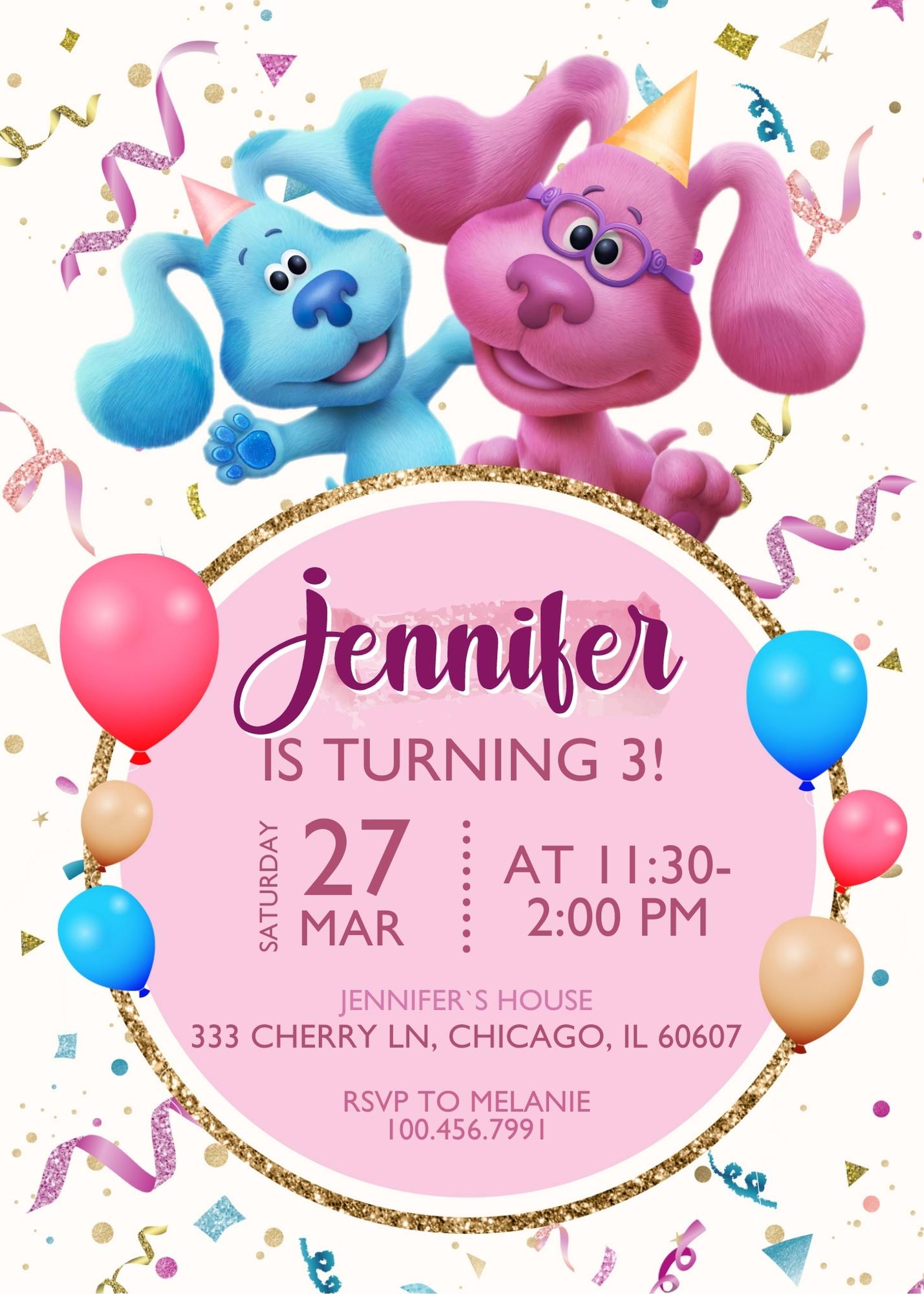 Blue's Clues Puppy customizable invitation template | Share or Print | BM340