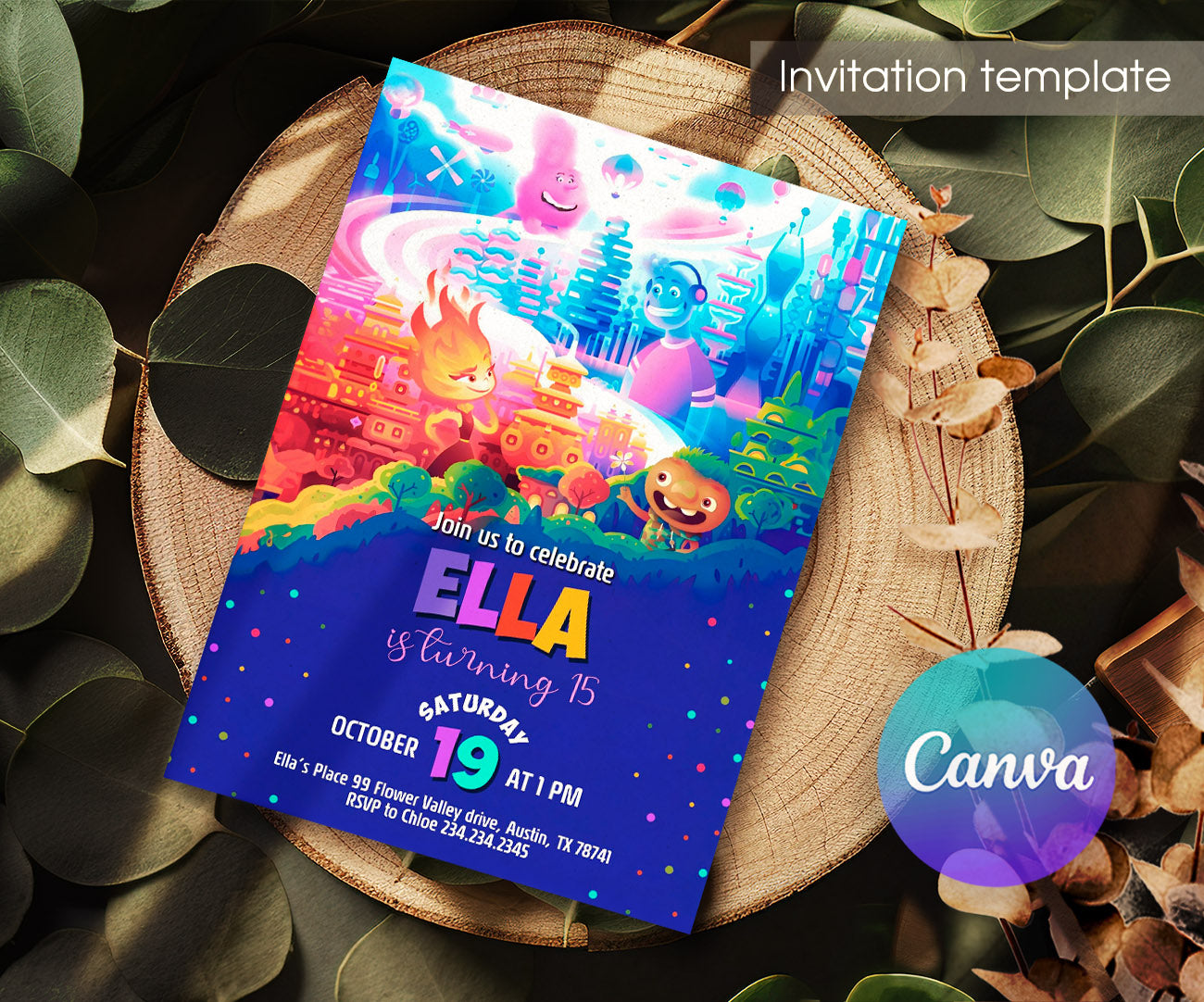 Elemental customizable invitation template | Share or Print | YY004