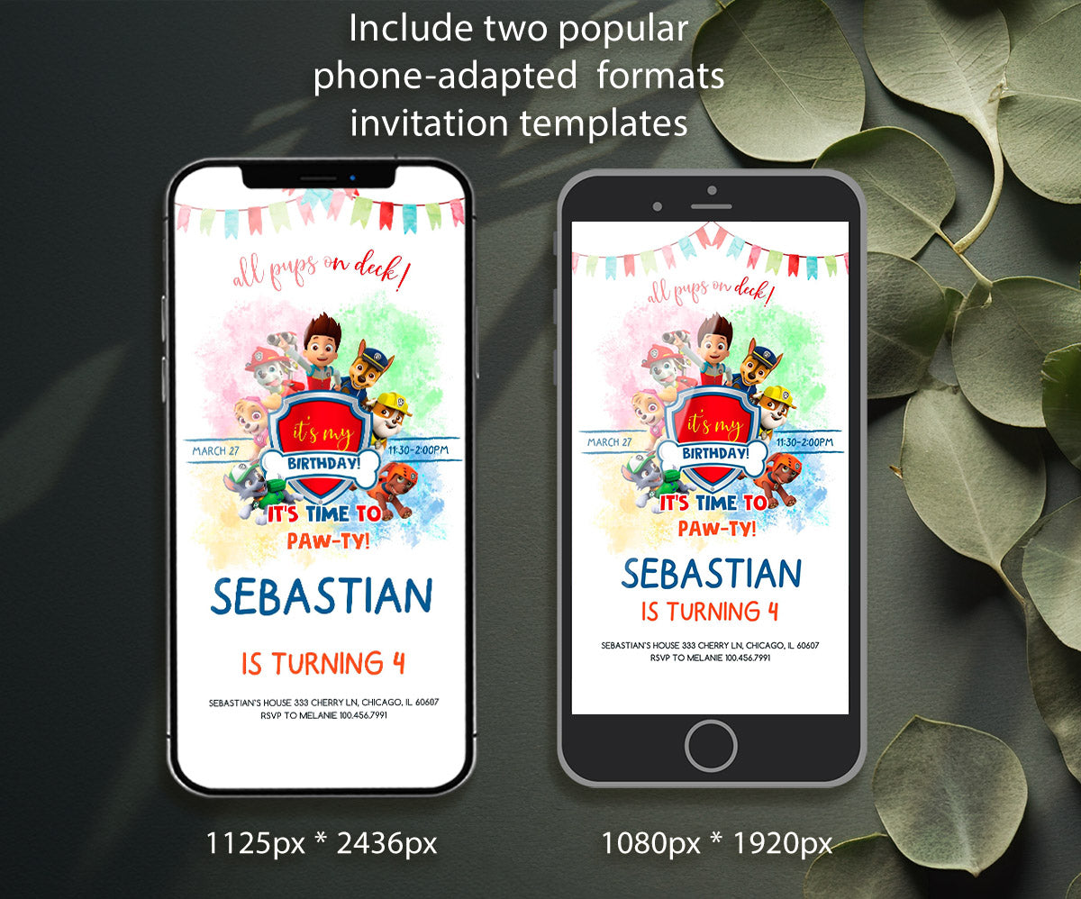PAW Patrol customizable invitation template | Share or Print | SN563
